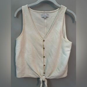 Madewell Cream Button-Down Tank Top